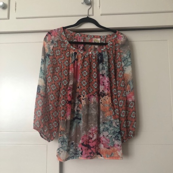 Fig and Flower long sleeve blouse size large - Picture 3 of 10